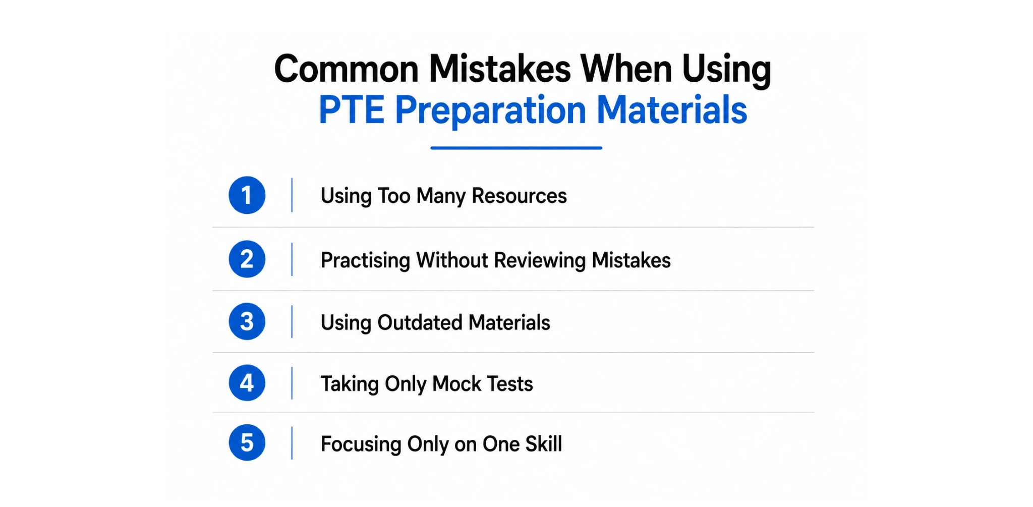 Common mistakes when using PTE preparation materials
