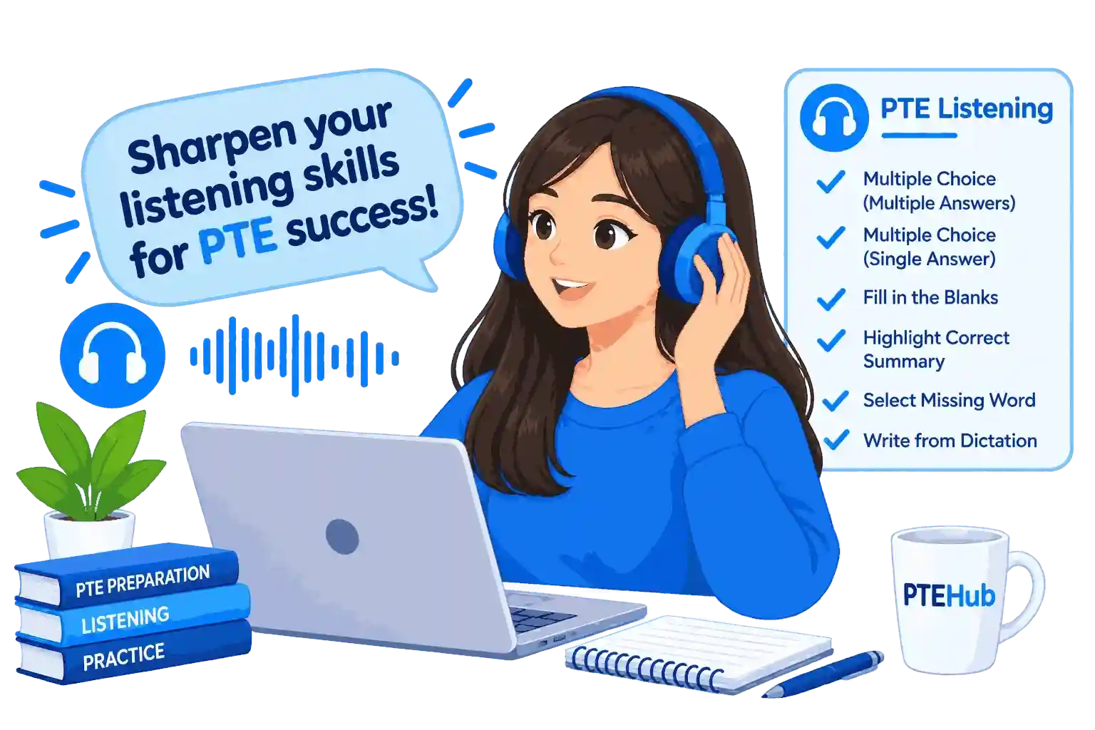 PTE Listening girl